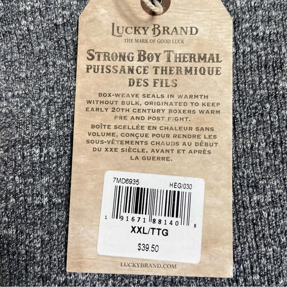 Lucky Brand Strong Boy Thermal Gray Size XXL - Picture 6 of 9